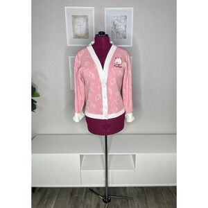 Pusheen The Cat Unique Vintage Cardigan Women's‎ M/L Pink Button Up